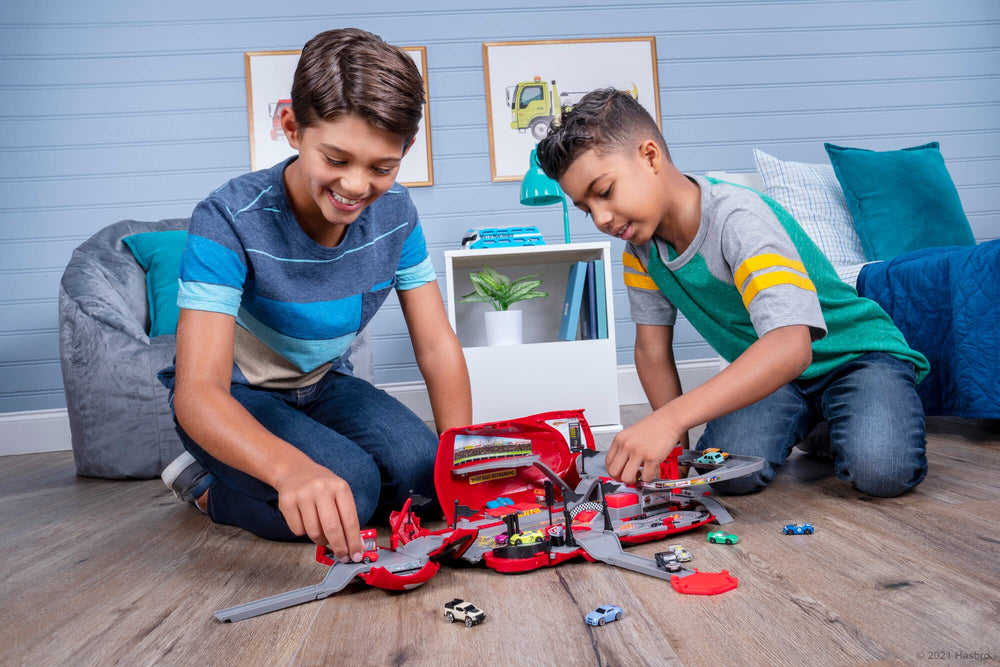 Micro Machines Corvette Raceway mechanics station for tinkering and vehicle maintenance play.