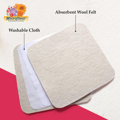 Microfleur washable cloth and wool felt inserts ready for reusable dry pressing