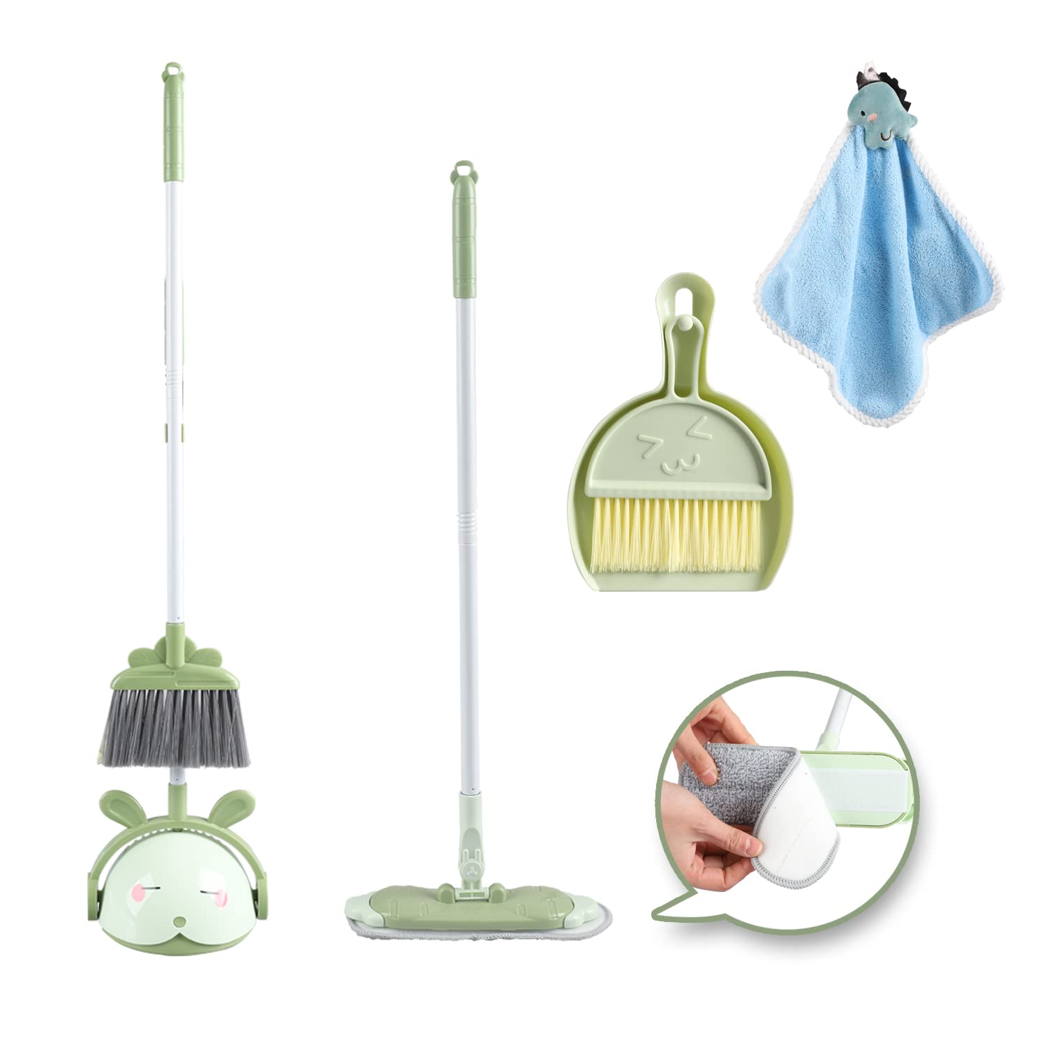 Midoneat rabbit design kids cleaning set for imaginative play and early skills