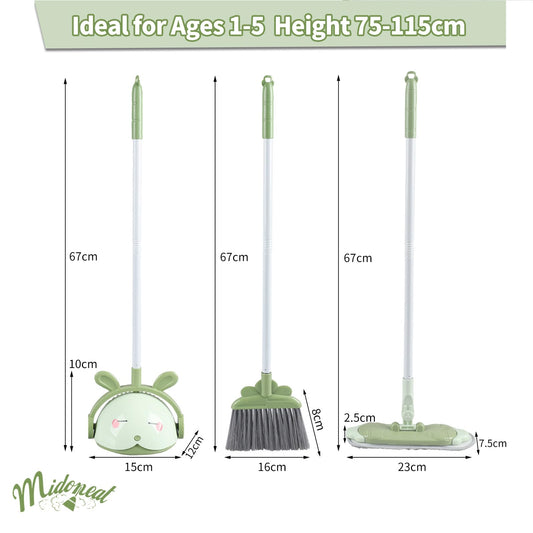 Midoneat mini broom and dustpan for small hands and easy grasp