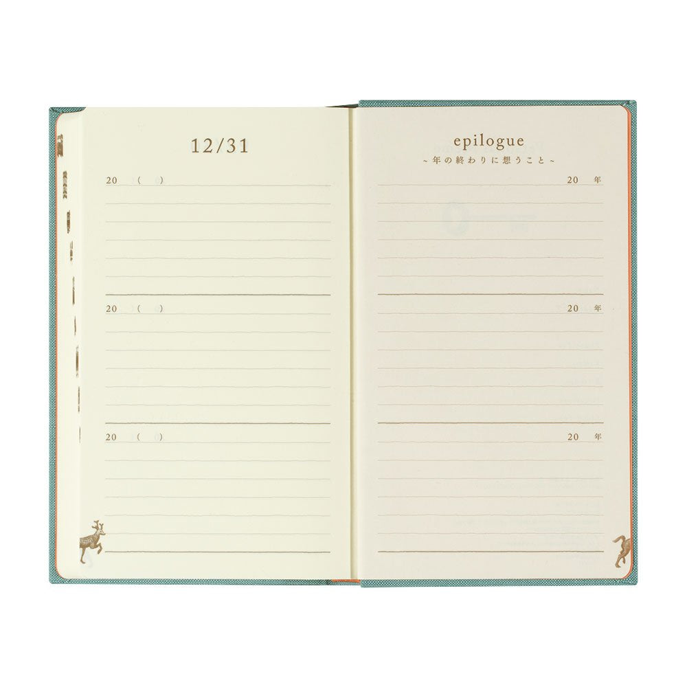 Midori Phil Design 3-years diary with two bookmarks for easy navigation