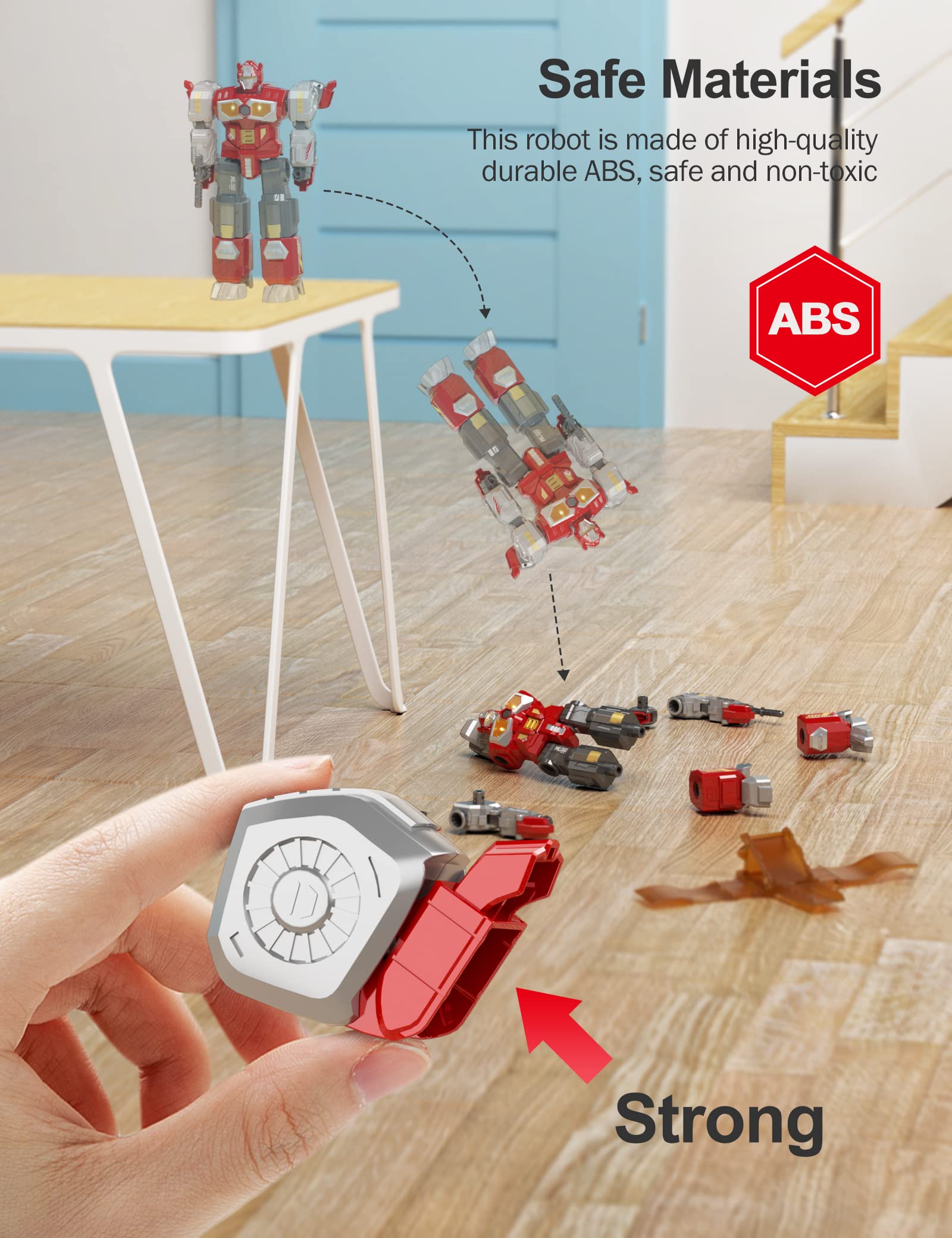 MIEBELY all-in-one toy transforms from dinosaur to robot to plane for varied stories