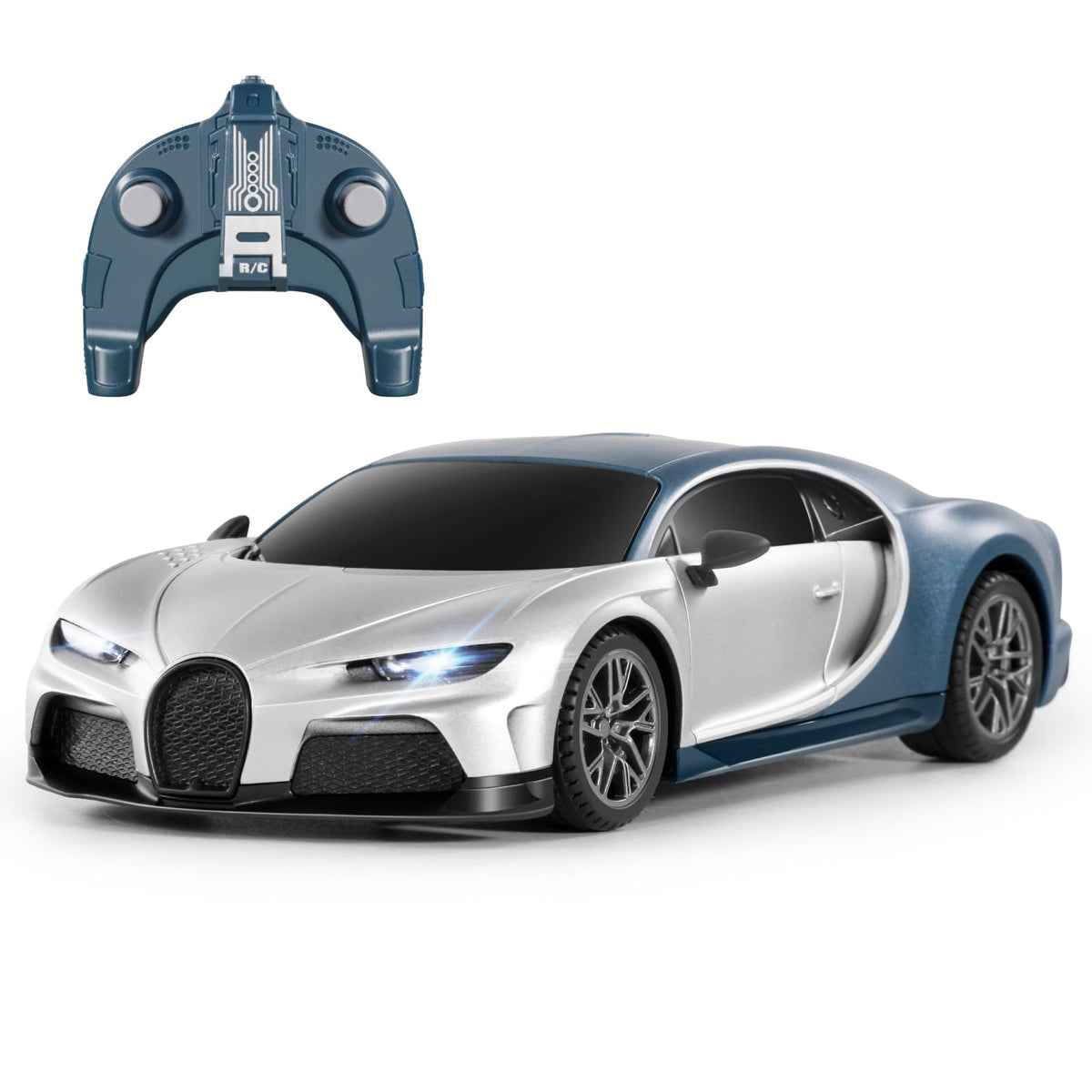 MIEBELY Bugatti Chiron RC car front view with licensed design and collector appeal.