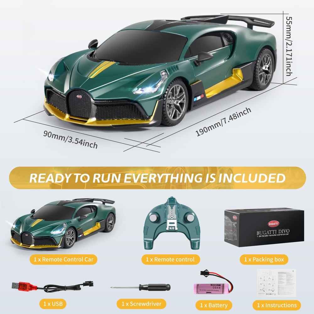 MIEBELY Bugatti Divo RC car headlights lit for night play