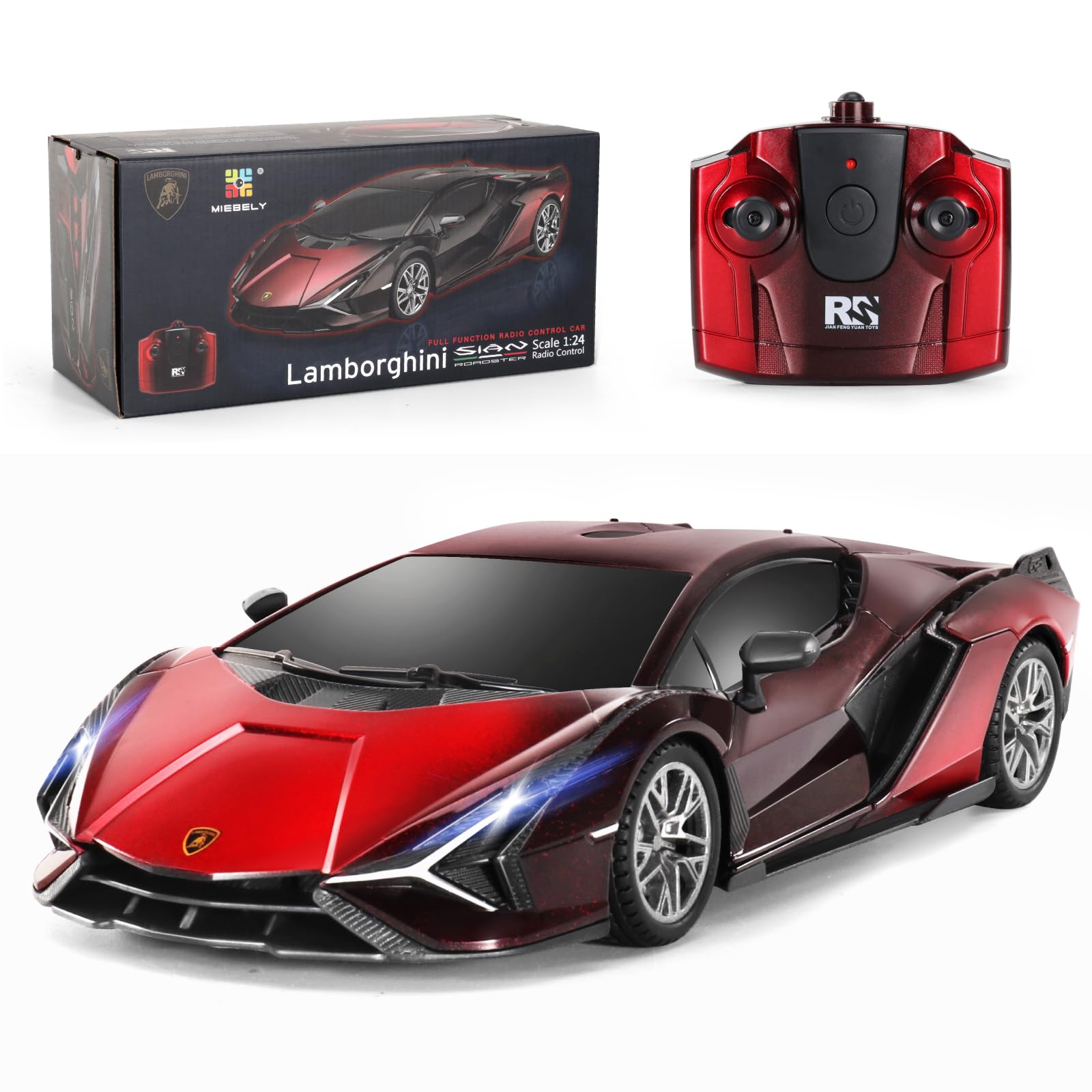 MIEBELY Lamboghini RC Car kid-friendly toy suitable for display and play.