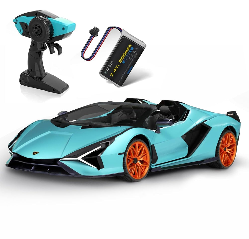 MIEBELY Lamborghini RC car front view shows sleek lines for display and play.