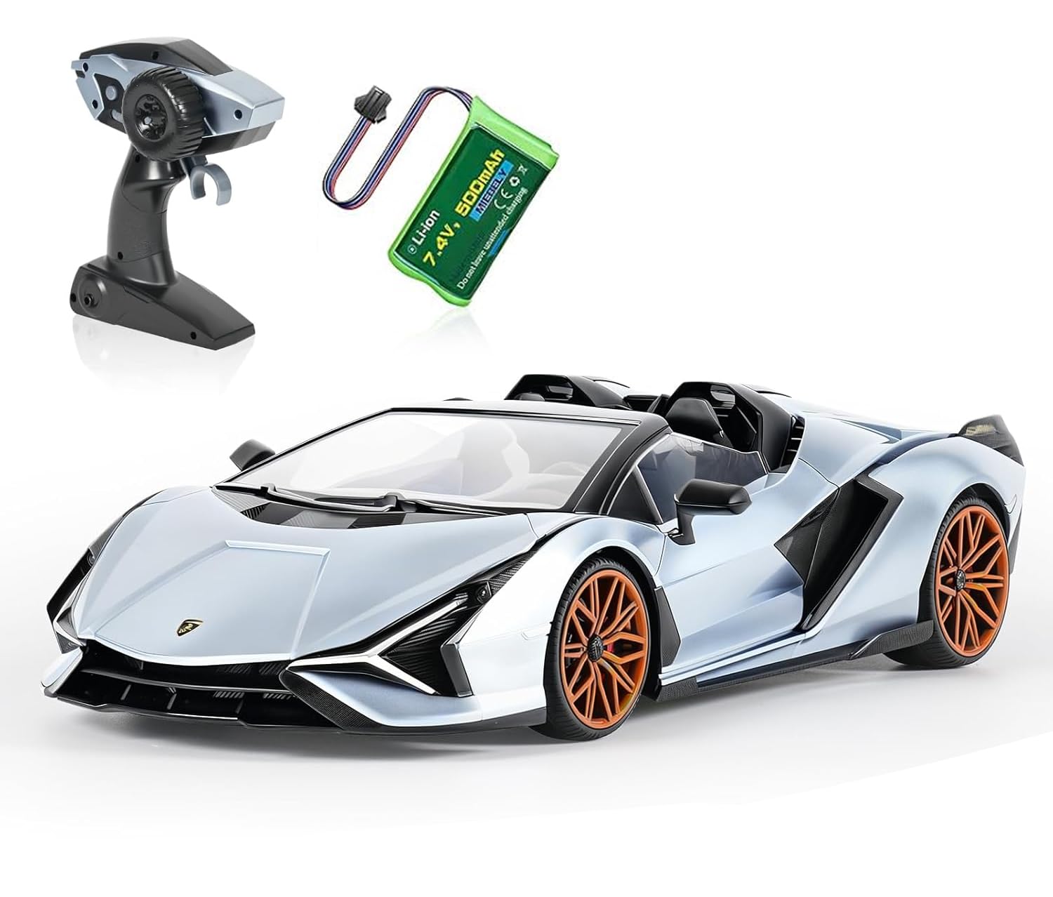 MIEBELY Lamborghini RC car front view shows authentic licensed design for collectors and enthusiasts.