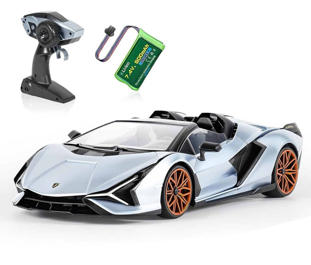 MIEBELY Lamborghini RC car front view shows authentic licensed design for collectors and enthusiasts.