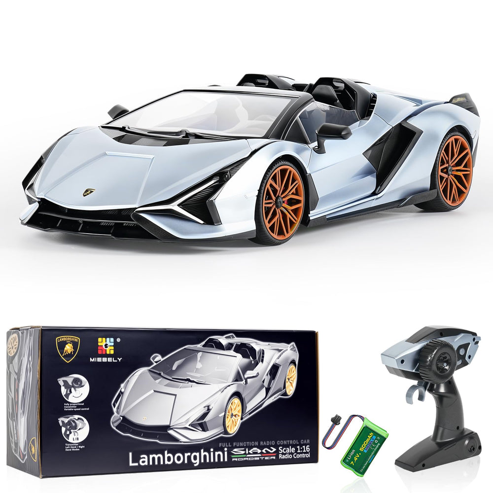 MIEBELY Lamborghini RC car boxed packaging and gift-ready appeal.