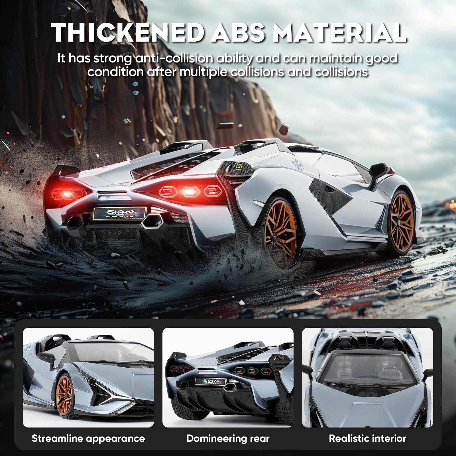MIEBELY Lamborghini RC car remote control highlights ambidextrous usability for all players.