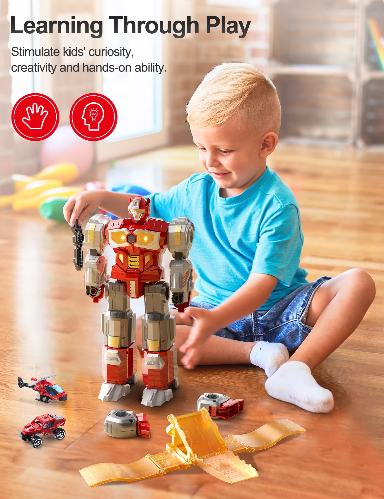 MIEBELY magnetic assembly robot kit with easy interlocking parts for beginners
