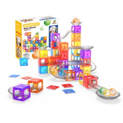MIEBELY magnetic tiles glowing ball provide engaging sensory play and marble-track exploration