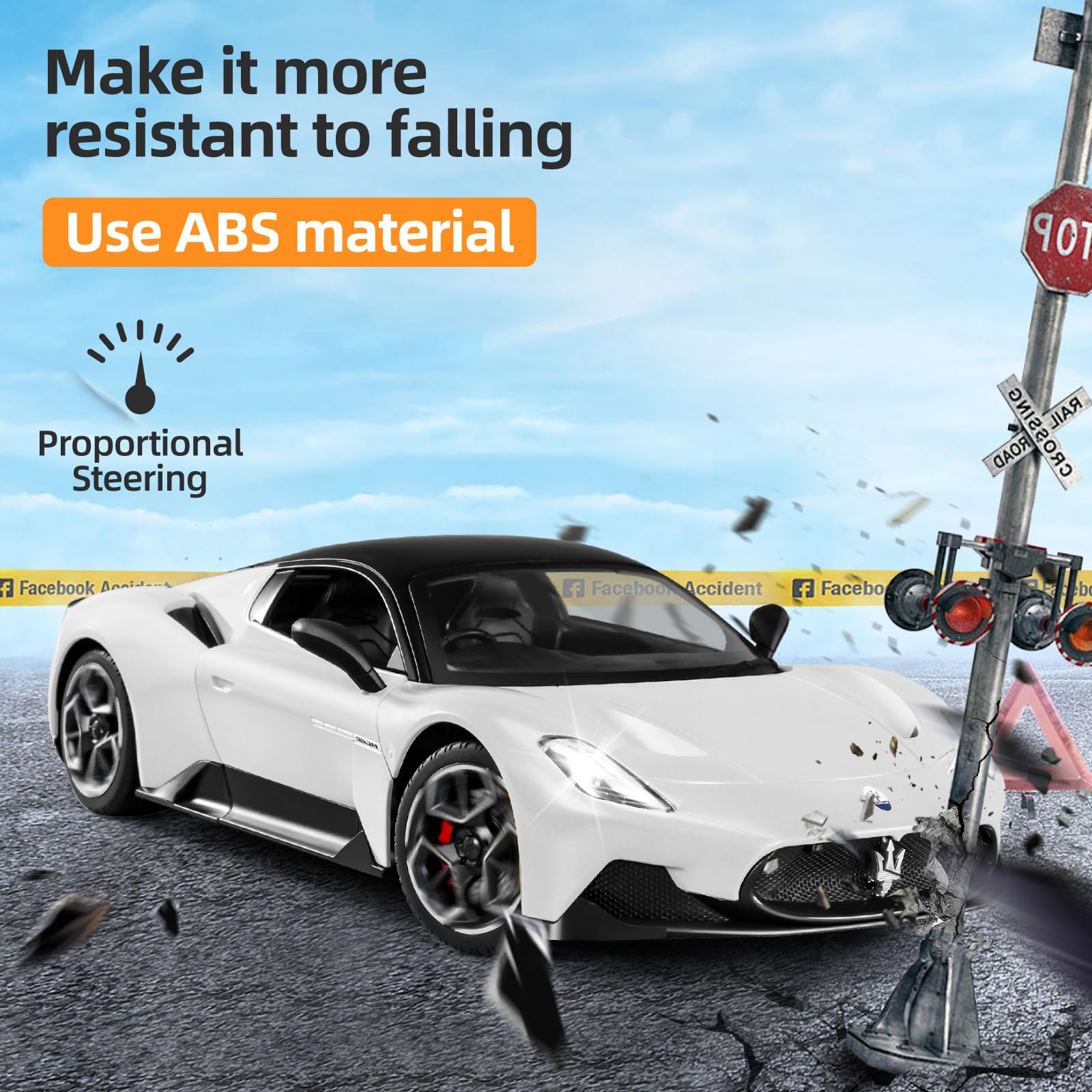 MIEBELY RC car 2.4GHz remote delivers stable control.