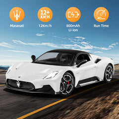 MIEBELY Maserati RC car front view highlights sleek licensed design.