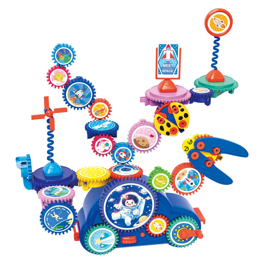 MIEBELY STEM gears space vehicle with lights enhances hands-on learning and curiosity.
