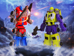 MIEBELY armored bull and land chariot invite imaginative role-play.