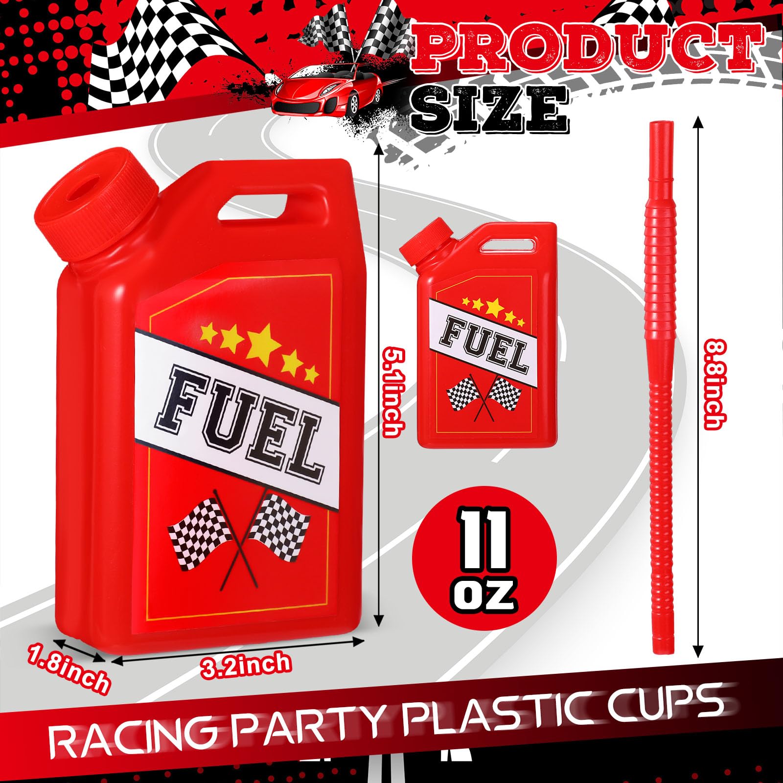 Mifoci race car cups red design enhances birthday table decor