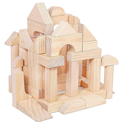 Migargle large wooden blocks set in a classroom promoting creative building and fine motor skills.