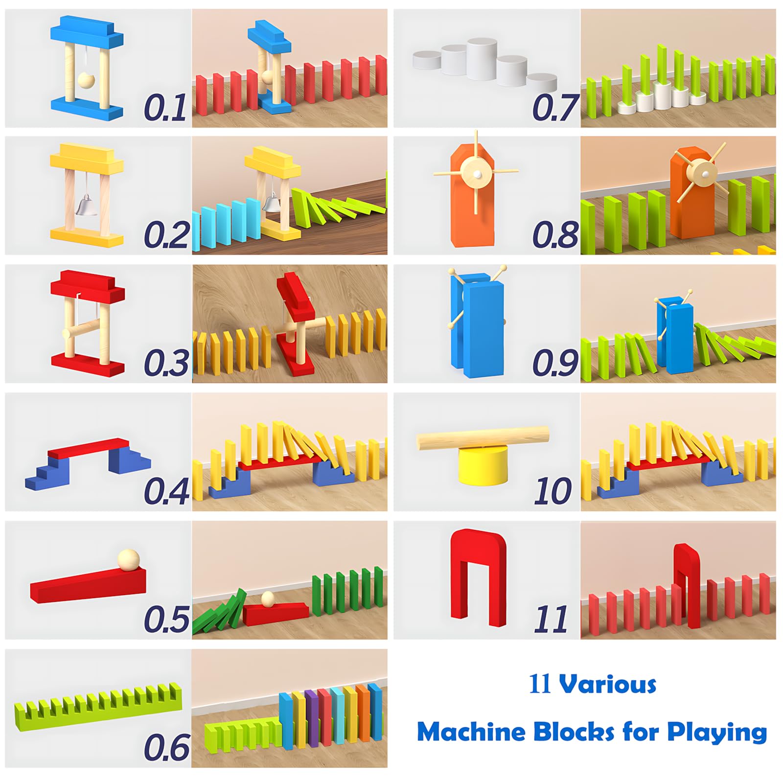 Migargle wooden dominoes have smooth edges for safe, confident handling.