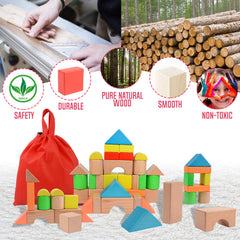 Natural wood finish from Migargle blocks with non-toxic paints for healthy play.