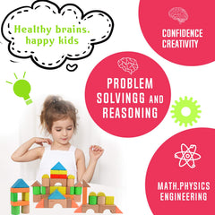 Gift-ready Migargle wooden block set in sturdy packaging encourages creative exploration.