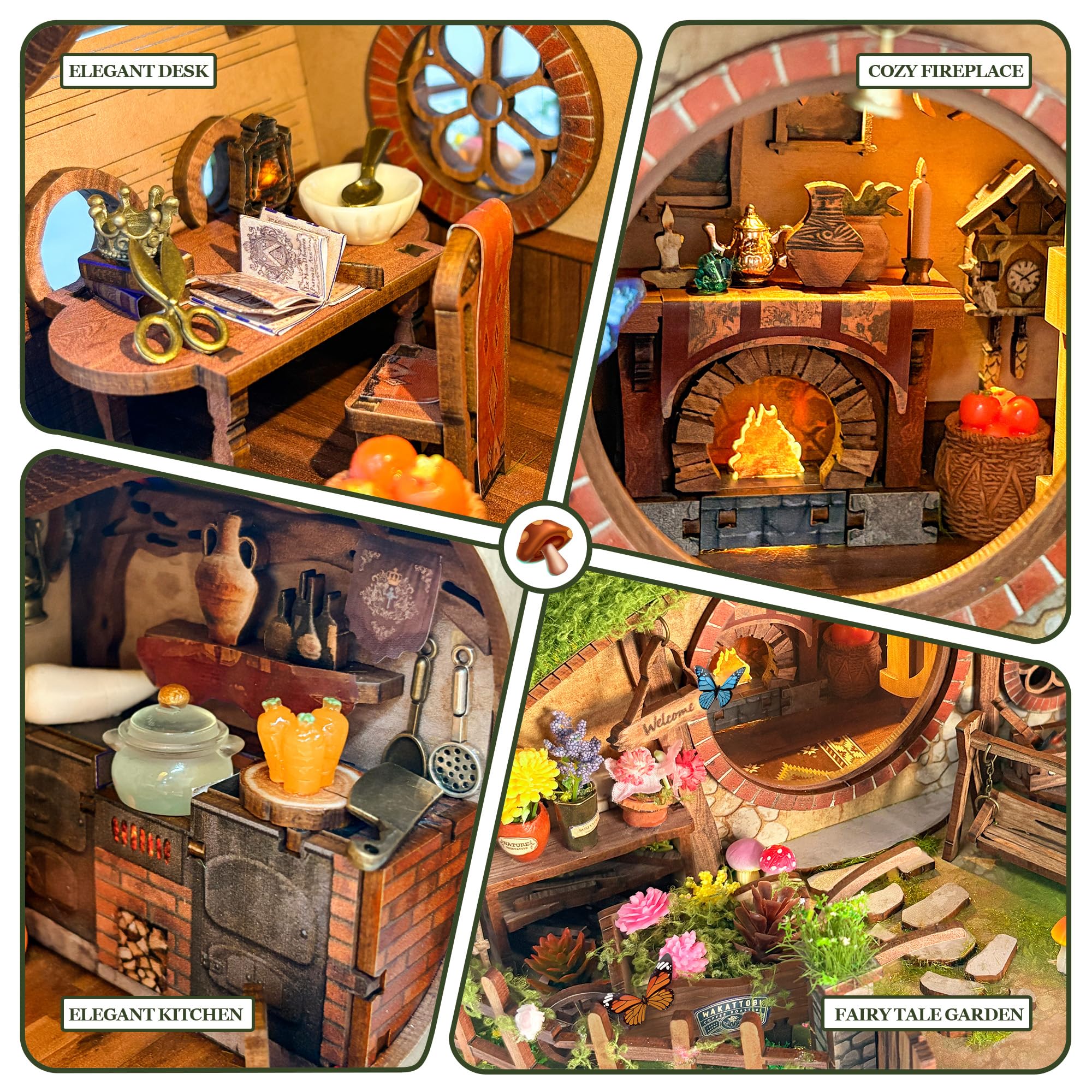 Miggley The Magic Ring House arched door invites a whimsical entry for display.