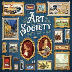 Mighty Boards Art Society player mats organize turns for smooth setup during play.