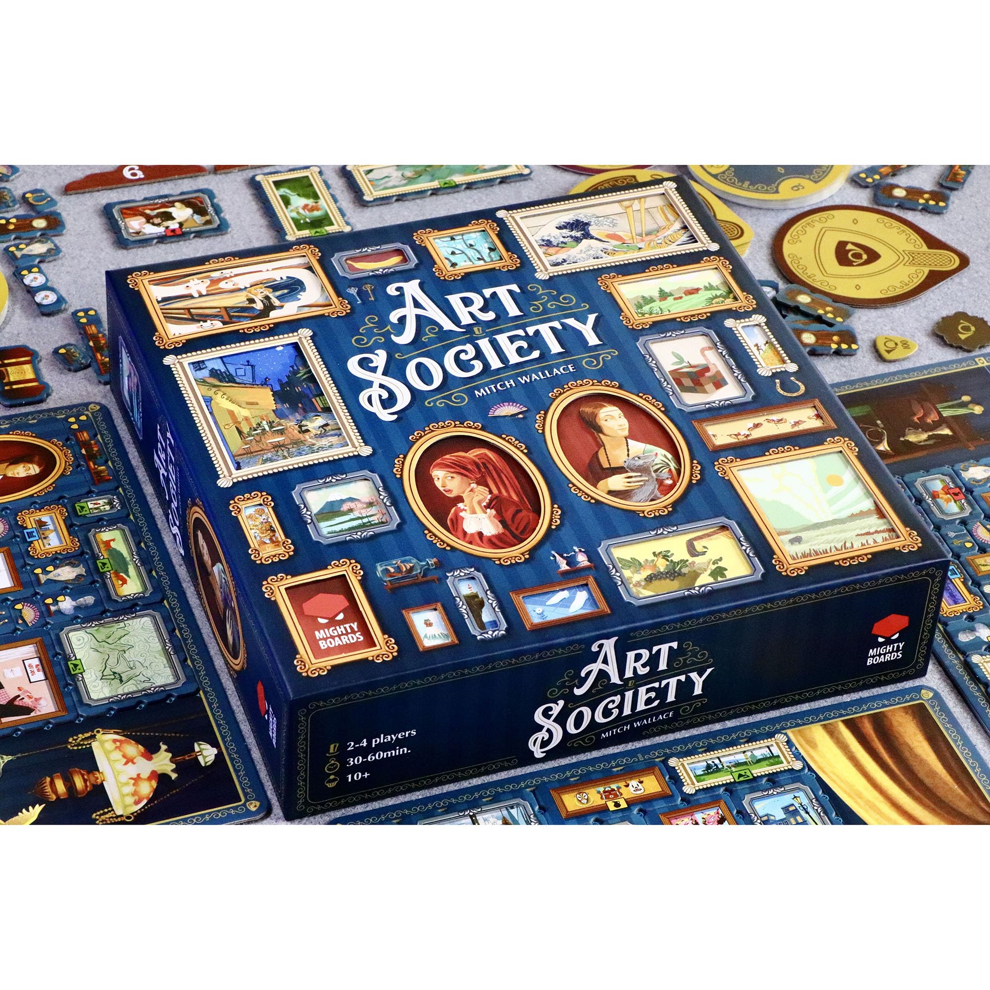 Mighty Boards Art Society prestige score tracks your standing as your wall evolves.