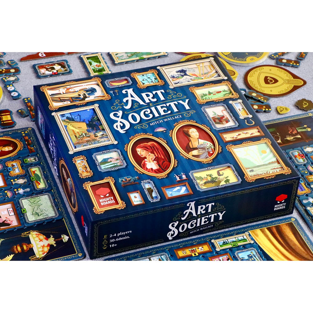 Mighty Boards Art Society prestige score tracks your standing as your wall evolves.