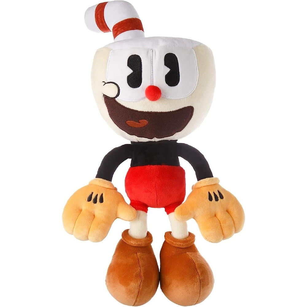 Mighty Mojo Cuphead Mugman plush with glow in the dark eyes for night play.