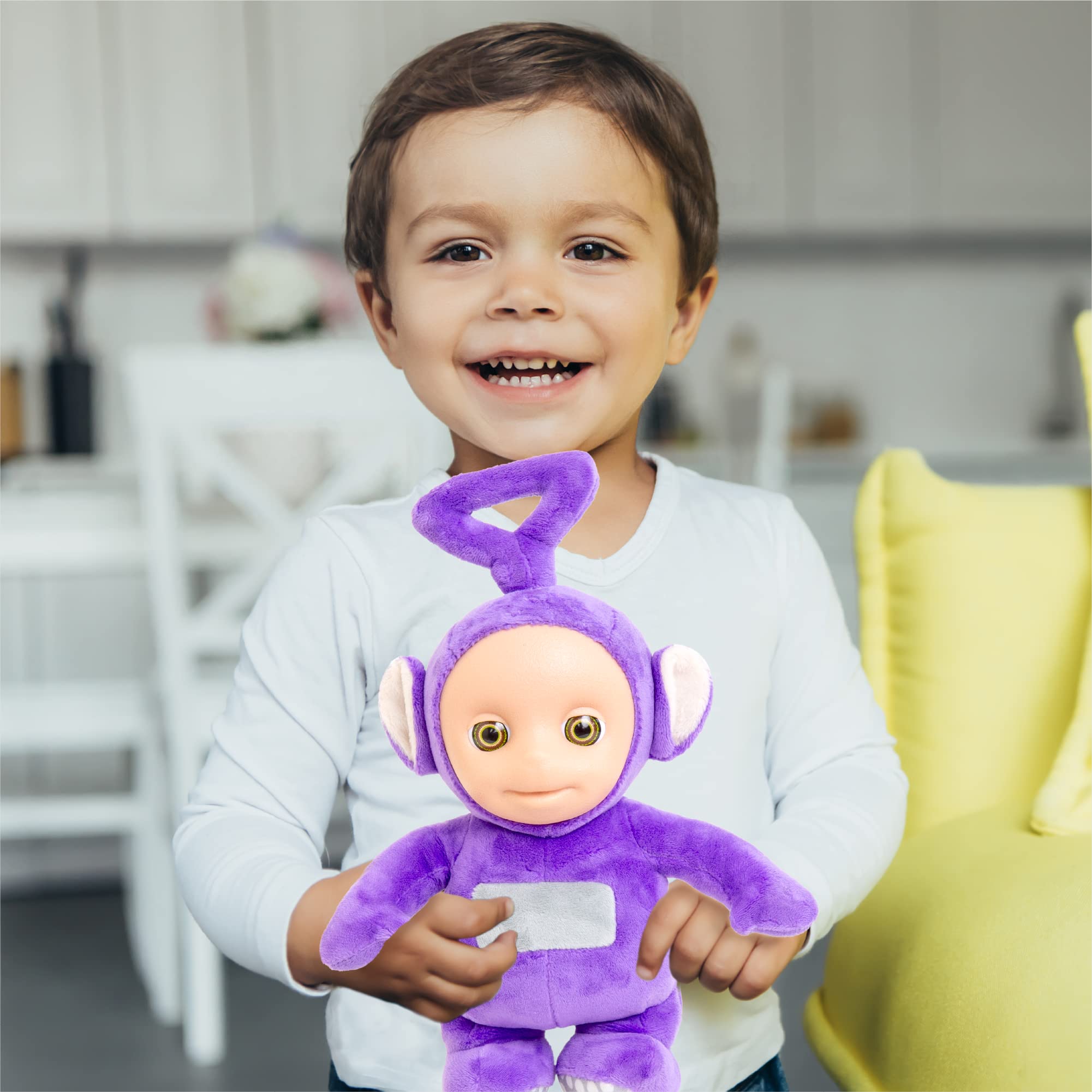 Mighty Mojo Tinky Winky Teletubbies plush 11in cues dialogue with familiar phrases