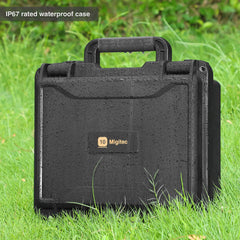 Migitec portable travel case with durable handle for on-the-go collectors.