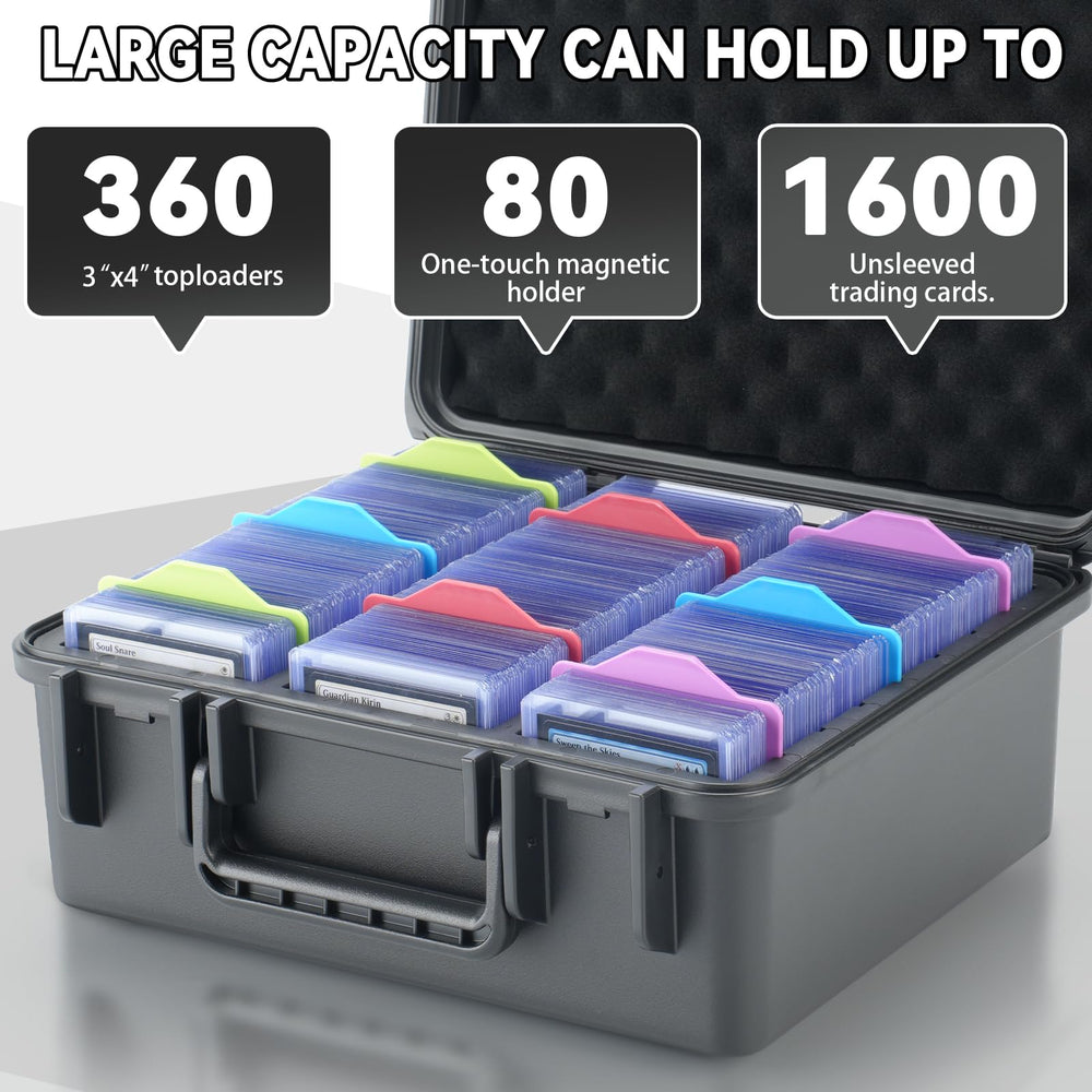 Migitec Toploader Storage Box interior tray securely holds cards in place.