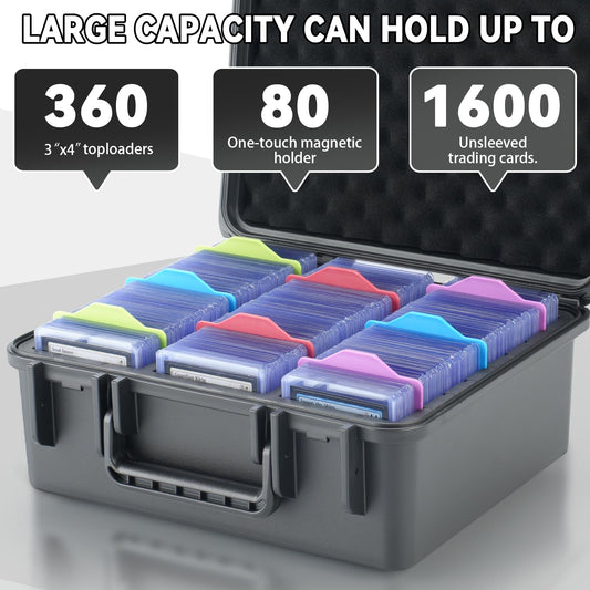 Migitec Toploader Storage Box interior tray securely holds cards in place.