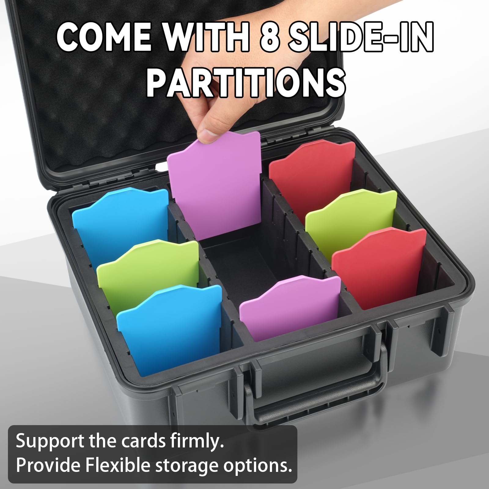 Migitec Toploader Storage Box durable shell resists impact and moisture.