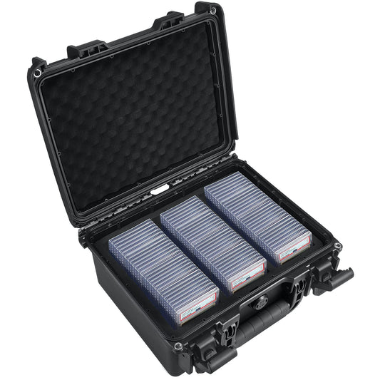 Migitec waterproof graded card storage box with 102-slabs capacity for secure PSA collections.