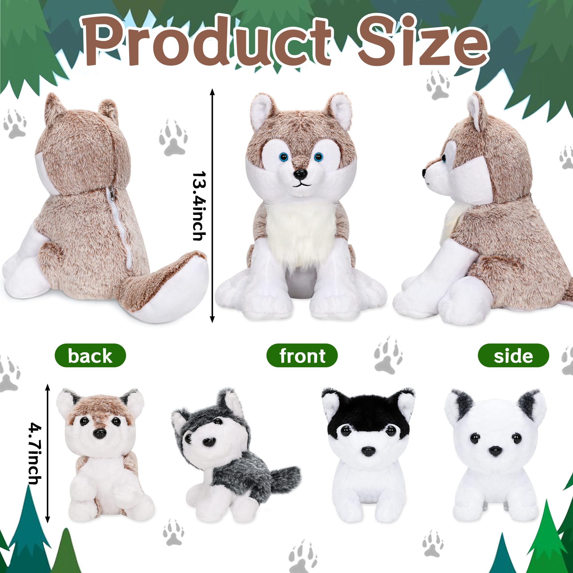 Miguelina Wolf Pup plush, 4.7 inches, soft and kid-friendly playmate