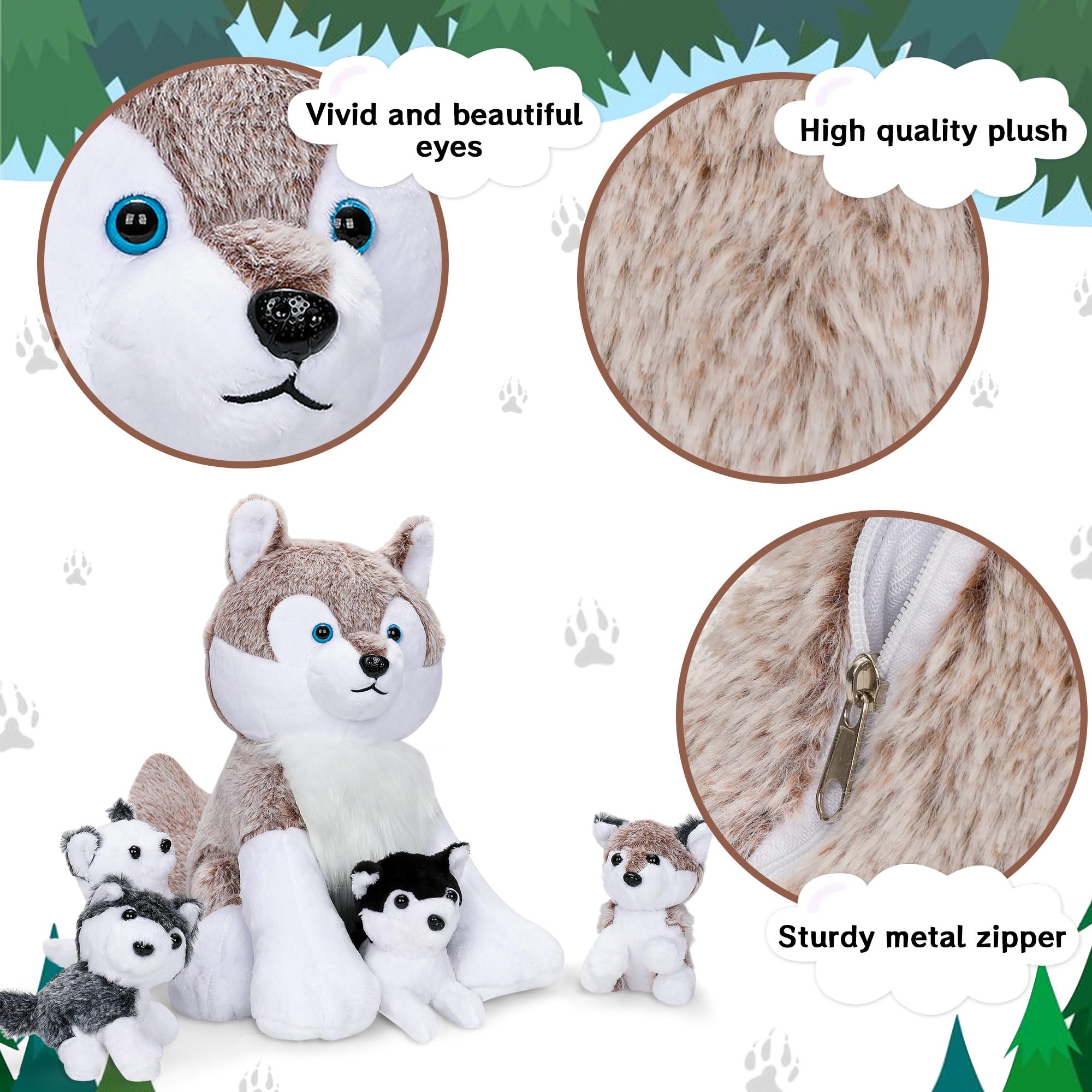 Miguelina Wolf Pup plush in hand, detailed and huggable