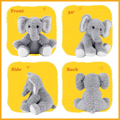 Mikee Fluffie bedtime companion elephant plush for calm evenings.