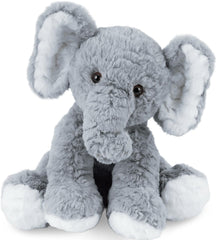 Mikee Fluffie 12-inch plush elephant for cozy bedtime hugs.