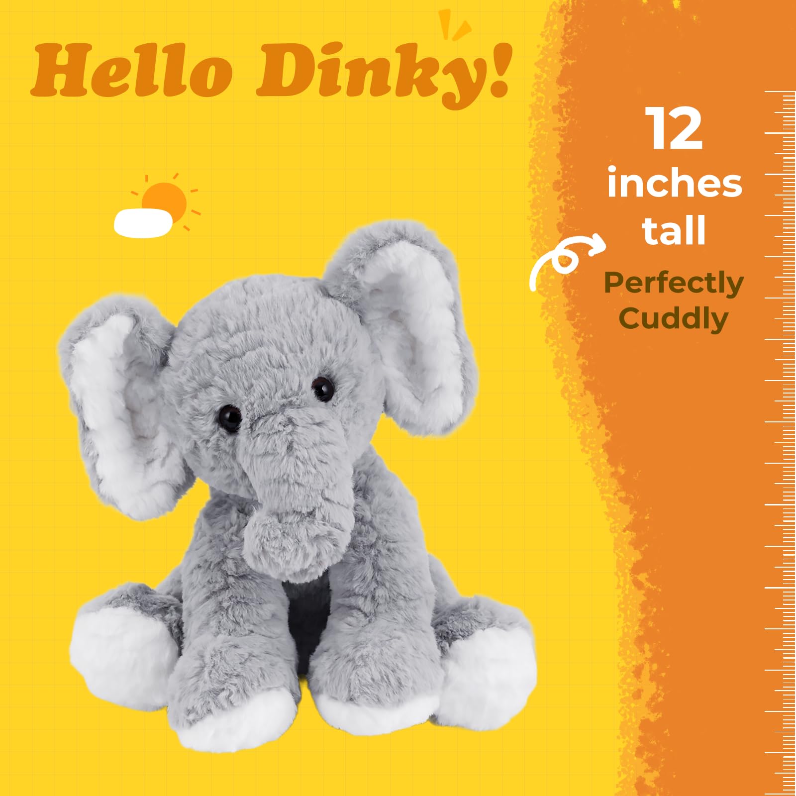 Mikee Fluffie elephant makes a thoughtful gift for birthdays and baby showers.