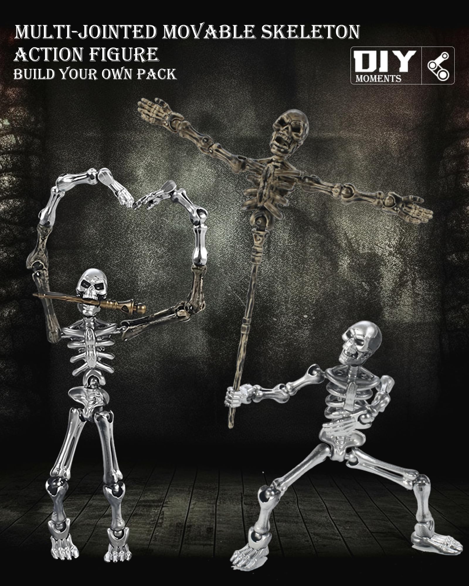 MIKILOWUHA T13 skeletons built from durable ABS plastic for long-lasting play and display.