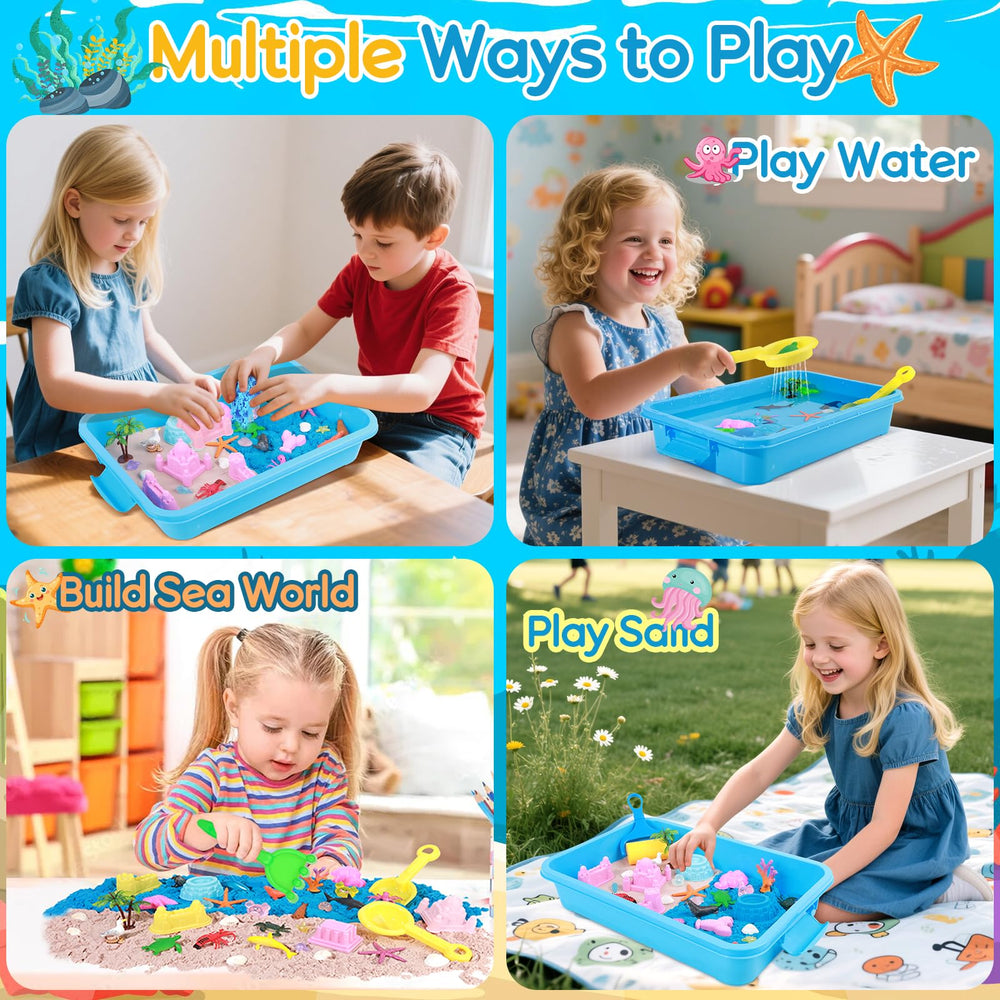Six castle molds help create underwater worlds.