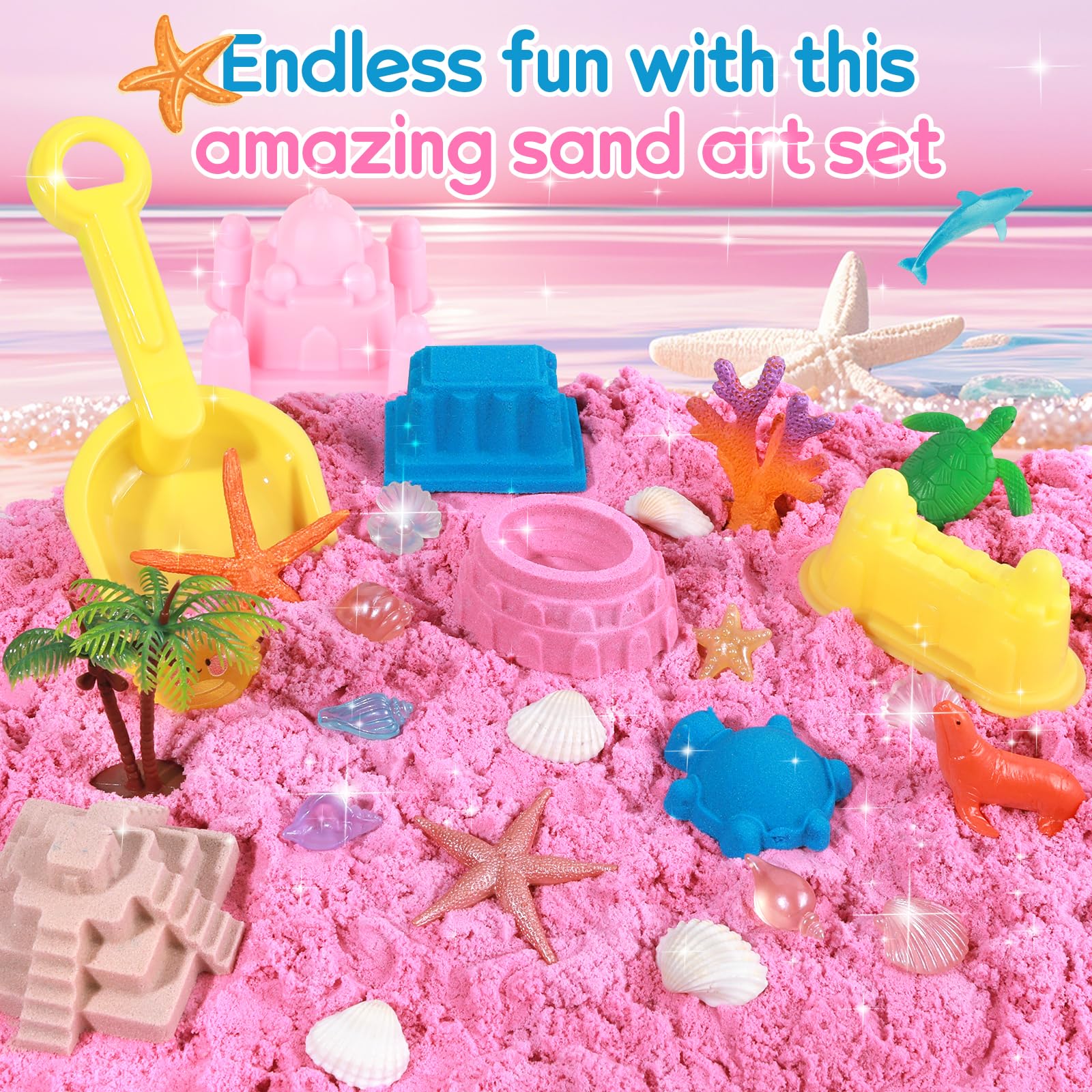 Five play tools support scooping and shaping.