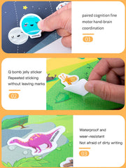 MIKNEKE jelly sticker book space theme enhances creative thinking and sequencing