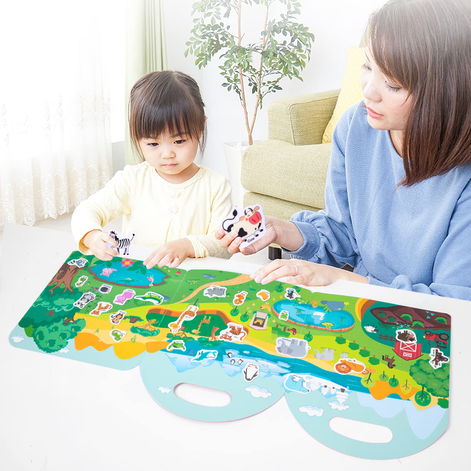 MIKNEKE jelly sticker book stickers closeup shows reusable, mess-free fun
