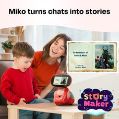 Miko 3 AI-teacher interaction offers friendly guidance and age-appropriate STEAM content.