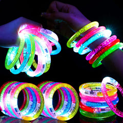 Mikulala LED bracelets glow together for a vibrant party centerpiece and easy guest identification.