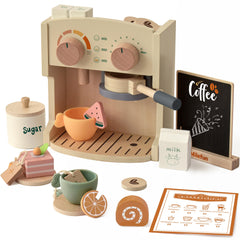 MILEFUN wooden espresso machine for imaginative play and fine motor skills