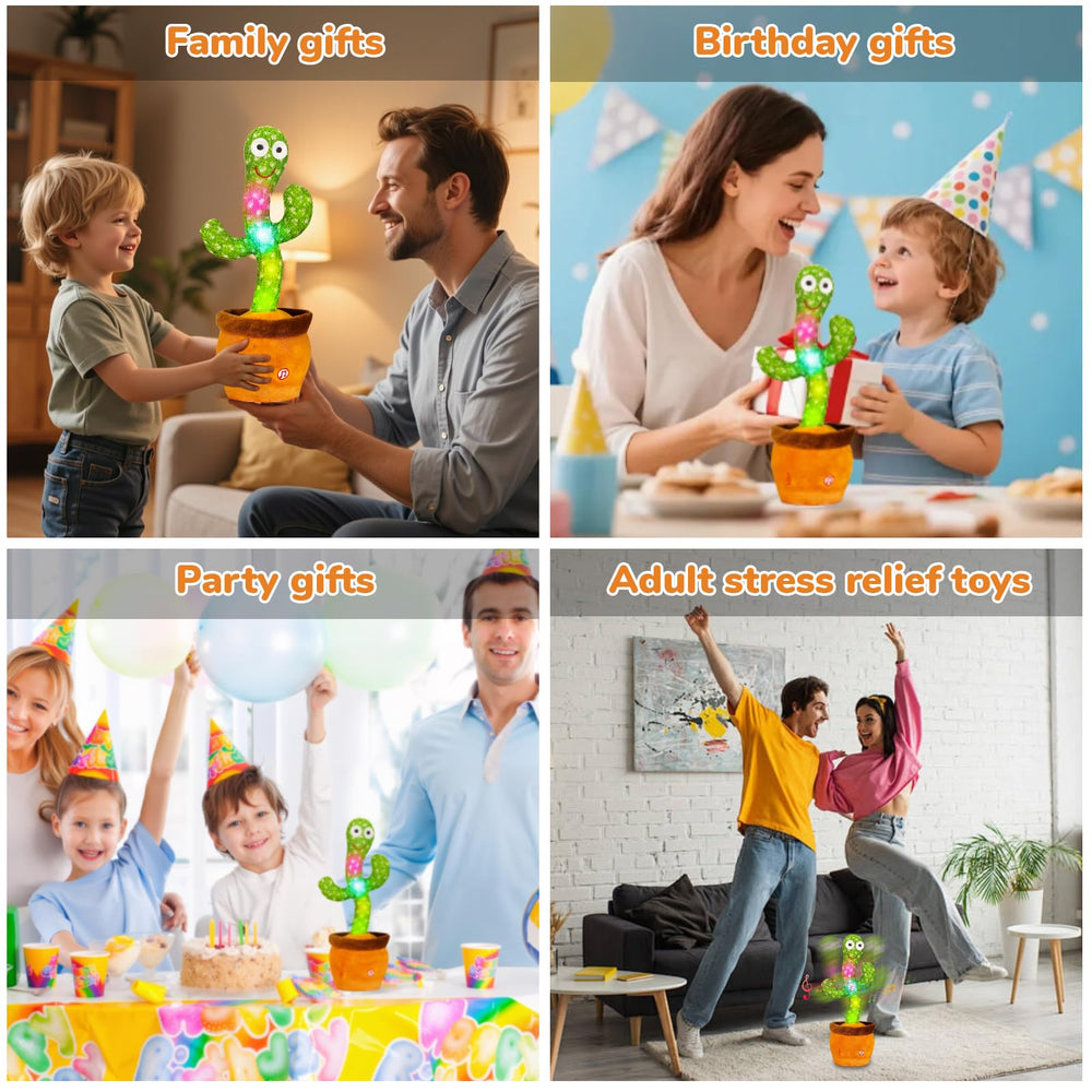 MILEGI cactus toy operates with simple battery setup for easy at-home use.
